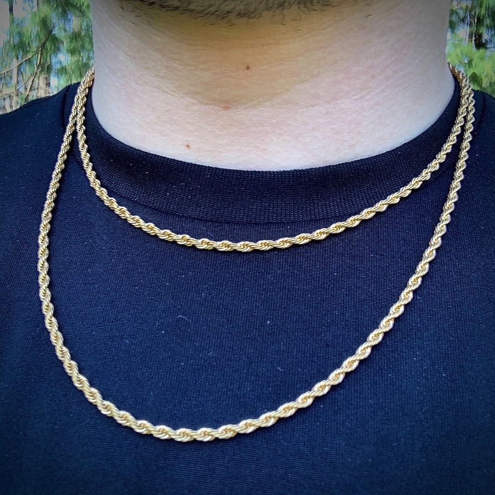 3mm Gold Rope Chain 18ā/22ā - Picture 2 of 2